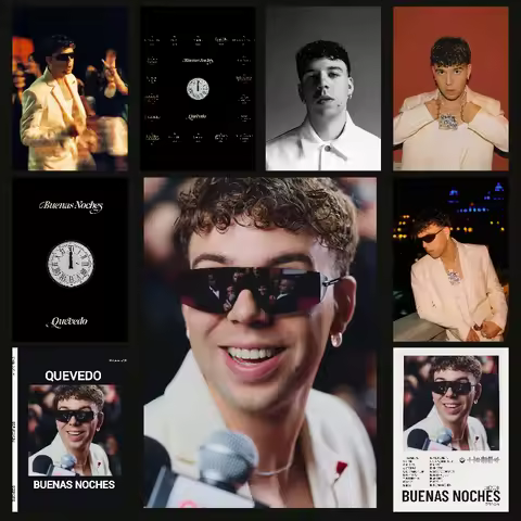 New Album Buenas Noches Quevedo Poster Self-adhesive Art Waterproof Paper Sticker Coffee House Bar R