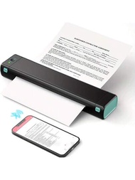 M08f無墨便攜式打印機,無線旅行便攜式打印機,熱敏打印機兼容8.5" X 11"美標信紙,適用於手機的小型打印機,適用於iphone、筆記型電腦的小型移動打印機