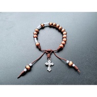 G634 8MM CATHOLIC WORLD BALL LANTERN ROSARY BRACELET