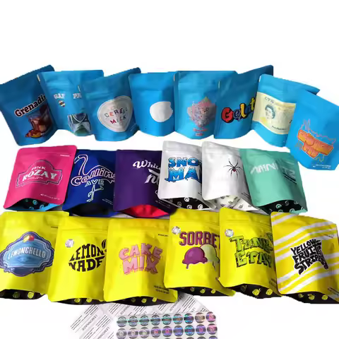 1G 3.5G Holographic Mylar Bags Smell Proof Pouch Soft Empty ZipLock 3.5 Grams Package Zipper Storage