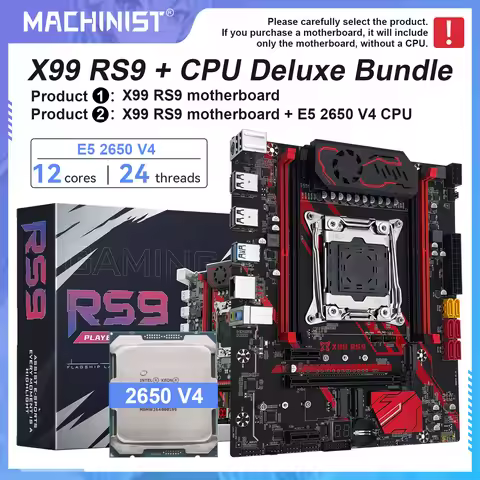 MACHINIST X99 RS9 Motherboard LGA 2011-3 optional kit with Intel Xeon + E5 2650 V4 processor DDR4 RA