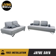 Living Mall Jayne 2-Seater + 3-Seater Sofa Set Pet Friendly Fabric Scratch-proof Stain-Proof in Grey Colour
