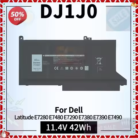 DJ1J0 Laptop Battery for Dell Latitude 7390 E7490 12 7280 E7280 7290 E7290 13 E7380 E7390 7380 14 E7