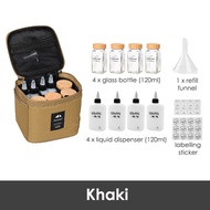 ShineTrip 8pcs Seasoning Bottle Set 120ml Food Grade Glass Shaker Camping Outdoor Portable Oil Bottl