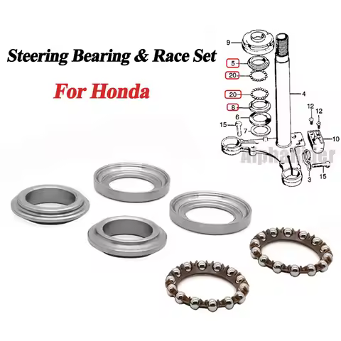 Motorcycle Steering Bearing & Race Set For Honda CRF50F CT70 XR75 XL75 CRF80F XR80 CA200 CL90 CM91 C