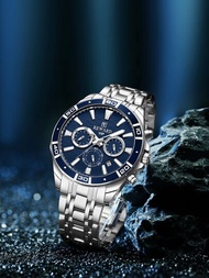 REWARD男士新款VIP商務手錶不銹鋼石英腕錶防水計時夜光運動腕錶