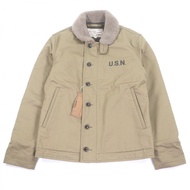 全新未使用商品 □ AVIREX 6182174 N-1 領羊皮甲板夾克飛行員夾克米色 L 正品男士