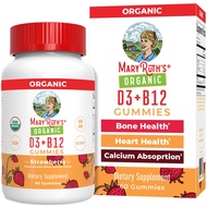 Mary Ruth's Vitamin D3 + B12 Gummies | USDA Organic | 2 Month Supply | Vitamin D & B12 Vitamin Suppl