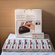 近全新 NOS 只用過其中一枝 套裝出售 西德製造 rOtring Rapidograph 8枝針筆 筆咀 存放盒 專業繪圖工具  West Germany