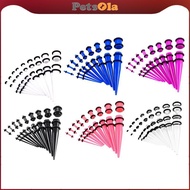 [PETSOLA] 18 Pieces Punk Ear Plug  Tapers Kit Stretching Expander Stretchers Gauges 14g-00g
