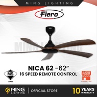 (Sirim) Fiero Ceiling Fan NICA 62 Remote Control 7+7 Speed 5 ABS Blade Kipas Siling Syiling Cooling 