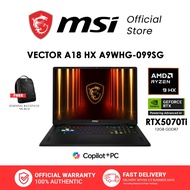 MSI Vector A18 HX Gaming Laptop - AMD Ryzen 9 9955HX Processor - NVIDIA GeForce RTX5070Ti  - 18" QHD