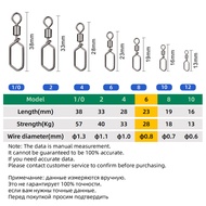 10~60Pcs Fishing Swivels Snap Hooked Snap Stainless Steel Fishing Rolling Barrel Swivel Fishing Lure