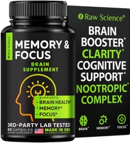 Nootropics Brain Supplements for Memory & Focus with Huperzine A, Phosphatidylserine, DMAE - Brain H