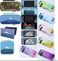 多款 Switch OLED/Switch/Switch Lite Case/Bag/Cover/Card Holder   保護殼/保護套/收納包/底座殼/卡盒純色/拼色/漸變/紫色/紫紅/粉紫/粉色/粉藍/黃綠/青綠/黑色/tr荷花/風景/富士山/加洲公道/海浪帆船/聖經/最後的晚餐