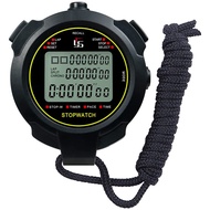 Digital Sports Stopwatch, 10Lap /Split Memory Stopwatch Count Down Timer, Display Waterproof 12/24 Hour Clock