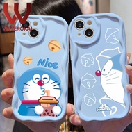 เคสโทรศัพท์3D ลายการ์ตูนโดราเอมอนสีครีมคลื่นสำหรับ Infinix Smart 6 Plus Smart 6 HD Smart 7 Note 12 G96 Note 12 Pro Note 12 2023 4G 30 PRO 12i กล้องซิลิโคนนิ่มกันกระแทกปกหลัง