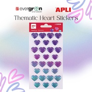[SG] APLI Thematic Heart Stickers [Evergreen Stationery]