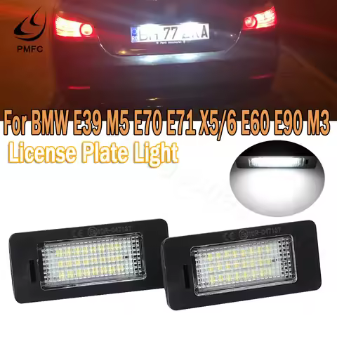 PMFC 2Pcs Led License Plate Light Lamp Number For BMW e60 Number For BMW E39 M5 E70 E71 X5 X6 E60 M5