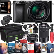 Sony a6100 Mirrorless Camera 4K APS-C ILCE-6100YB with 2 Lens Kit 16-50mm + 55-210mm Bundle with 2X 