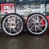 Paketan Velk Velg Velek Delkevic M8 Dnd Palang 8 Ring 17 160 160X17 + Ban Maxxis Depan Belakang 60/8