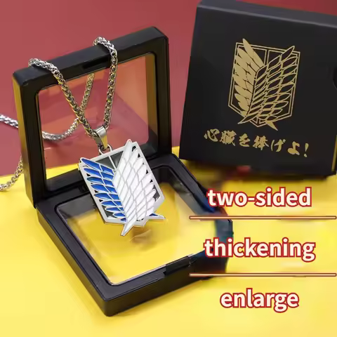 Attack on Titan Fashion Metal Necklace Wings of Freedom Captain Mikasa EREN Keychain Anime Periphery