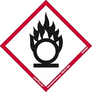 Labelmaster GHIS0052 GHS Label, Flame Over Circle, Paper, 101 mm x 101 mm (Pack of 50)