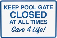 Keep Pool Gate Closed At All Times Sign, Pool Sign Pool Safety Signs Warning Sign Retro Aluminum Sig