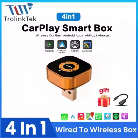 NEW 4in1 Dongle Wireless Android Auto Adapter Wireless CarPlay AI Smart Box Car Intelligent Systems 