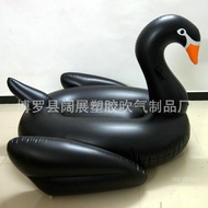 190CM Pointed Beak Floating Row In Stock Swan Mount PVC Black Duck Swimming Ring Black-Billed Black 