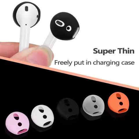 1Pair Silicone Antislip Earphone Earbuds Tips Ultra Thin Cover For AirPods Apple EarPods Bluetooth E