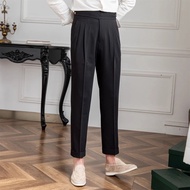 High Waist Mens Ghurka West Pants Elegant Casual Straight Leg Fashionable Drapey Commuting Versatile