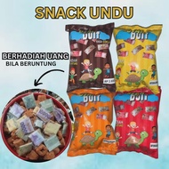 Snack undu ujan duit berhadiah uang tunai jika beruntung harga untuk (1bal isi 10pcs)