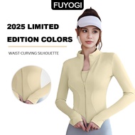 FUYOGI Sports Jacket Women Yoga Tops Zipper Long Sleeve Tight Fitness Running Gym Workout