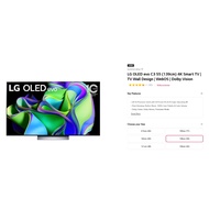 LG OLED55C3PSAOLED evo C3 55 (139cm) 4K Smart TV TV Wall Design WebOS Dolby Vision