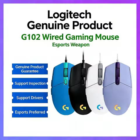 G102 by Logitech Wired Gaming Mouse, 2nd Gen RGB Backlight, Programmable Buttons for Competitive Gam