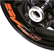 PUXINGPING- Motorcycle Wheel Sticker Decal Reflective Rim Bike Motorcycle Suitable for SUZUKI SV650S (Color : Reflective orange)