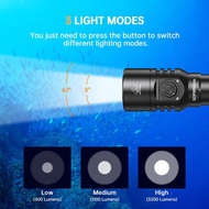 Diving Spotlight Flashlight, Sofirn SD06, 3200lm, 21700 Powered SFT70, 5000mAh Battery, Underwater D