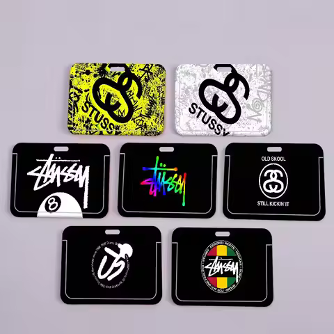 Fashion Brand S-Stussy N-Number 8 ID Card Holders Lanyards Girls Door Card Case Hanging Rope Women H