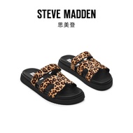 รองเท้าแตะส้นหนา Steve Madden สำหรับผู้หญิง ทรงส้นเตี้ย หัวรองเท้าเปิด ส้นเตี้ย หนังวัว กันน้ำ ฤดูร้