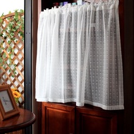 Ready Stocked White Lace Floral Short Curtain For Kitchen Rod Pocket Half Voile Sheer Sliding Room Roman Drapes Dining Room Blinds