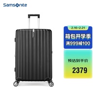 Samsonite/Samsonite Trolley Case Luggage Case Fashion Vertical Stripes Men and Women Boarding BagGU9Black20Inch VZC6