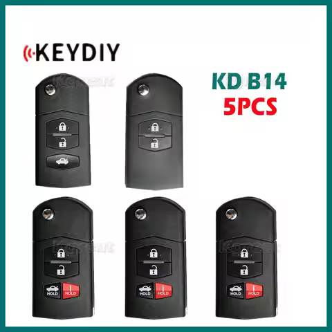 5pcs KEYDIY KD B14 Universal Remote Key 4 Buttons Car Remote Key for Mazda Style Car Key for KD-X2 K