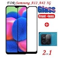 【Ready Stock】❀☬2 In1 Tempered Glass For Samsung galaxy A 12 42 A12 A42 5G SamsungA12 Samsung42 5G Ca