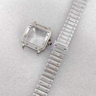 33mm Women's Square Watch Dense Base 316L Stainless Steel Case Mineral Glass for 2813 Movement
