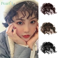 PEARLMY Fake Fringe Bang, Natural Synthetic Fake Fringe, Cute Breathable Fluffy Curly High Temperatu