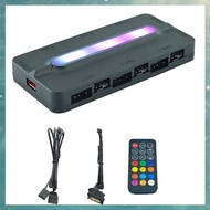 [uhktyltui.vn] ARGB Controller 5V/3Pin ARGB 4Pin Fan PWM HUB PWM ARGB Fan Hub ARGB Hub Splitter for 