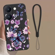 VIVO Y05 Y11d Y31d Y21 5G Case Butterfly Flower Phone Case Liquid Silicon Shockproof Cover