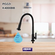 POZZI K4000BB Black Flexible Gooseneck Kitchen Sink Tap