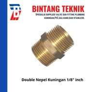 Double Nepel (Nipple) Kuningan 1/8" inch | Perlengkapan Saluran Air